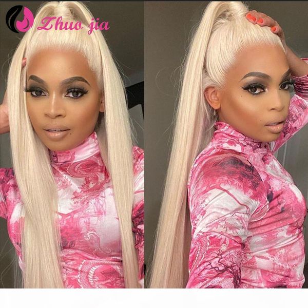 

zhuo jia 613 lace front wigs straight brazilian 13x4 transparent lace frontal wig honey blonde human hair wigs for black women