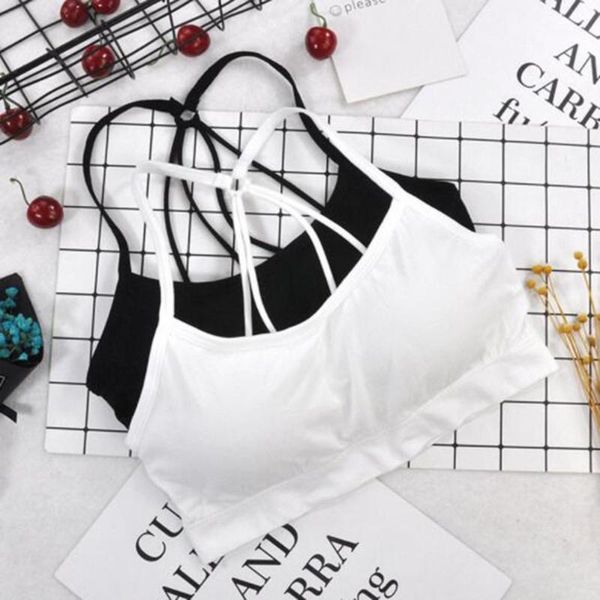 

gym clothing women yoga padded sport bra underwear shockproof workout bras athletic fitness running vest push up strappy sports, White;black