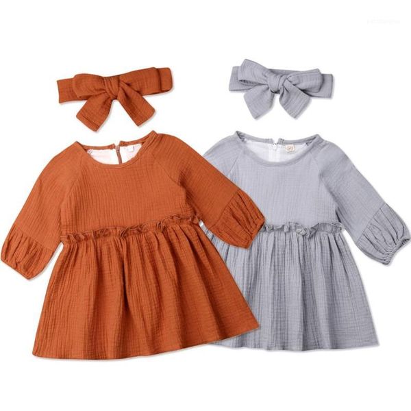 

girl's dresses 1-4years vintage born toddler baby girl dress long sleeve ruffles tutu autumn spring costumes clothes1, Red;yellow