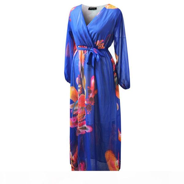

good quality chiffon print dresses deep v neck hippie printing female casual long sleeve fat women plus size 5xl 4xl 3xl dress, Black;gray