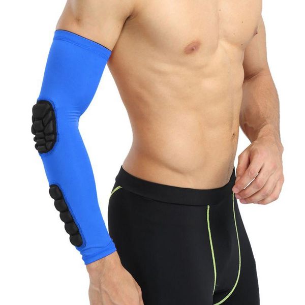 

elbow & knee pads 1 pcs protector armband sport safety basketball sleeves arm heaters honeycomb sponge non-slip compression, Black;gray