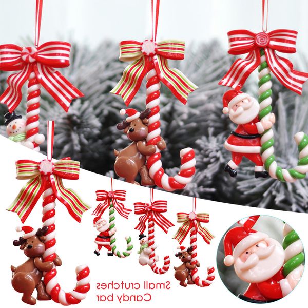 

2021 latest tree pendant snowman candy cane decoration 2021 christmas santa claus ornament navidad #j3 new new