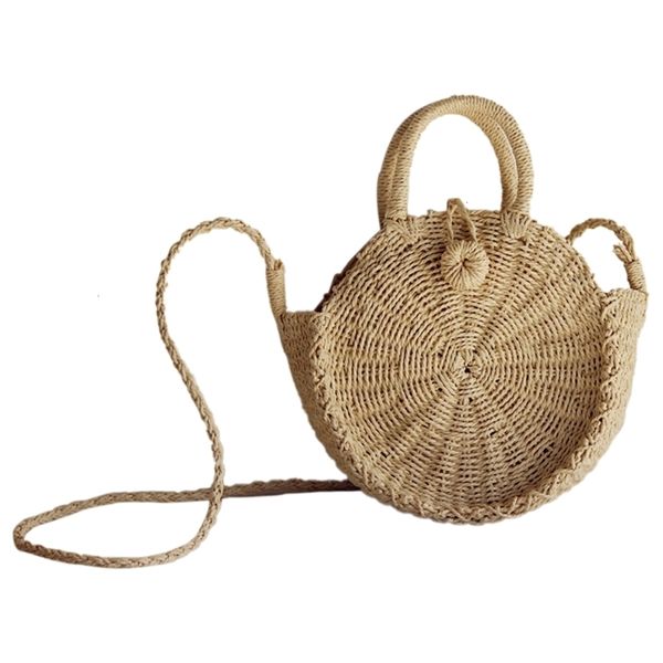 

bohemian handmade woven straw bag women beach handbag shoulder cross