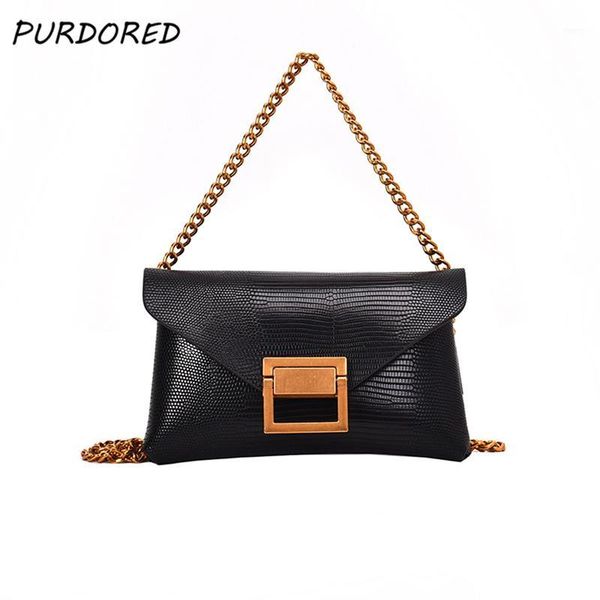 

purdored 1 pc fashion women chest bag multicolor messenger waist bag clutch female leather handbag cross body sac banane1