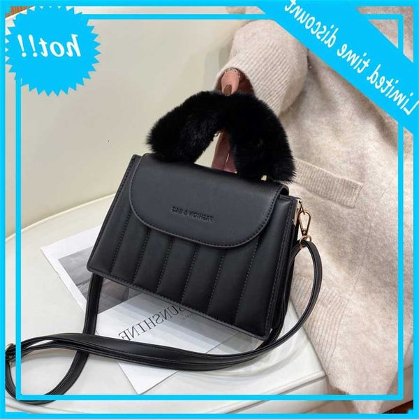 

pluche handle women 2021 new ladies draft handbags shoulder bags pu leather crossbody female dead bag