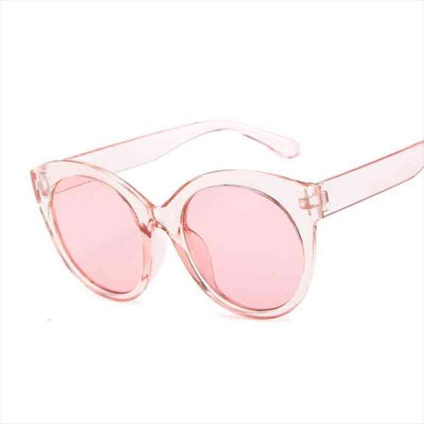 

summer cat eye round sunglasses women brand designer transparent shades sun glasses female cool color uv400 oculos de sol gafas, White;black