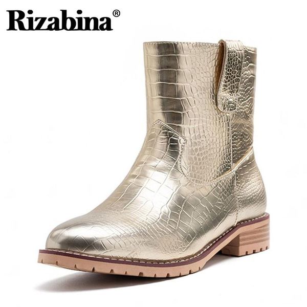 

boots rizabina women ankle leopard print fashion winter shoes plush fur flats casual ladies footwear size 33-46, Black