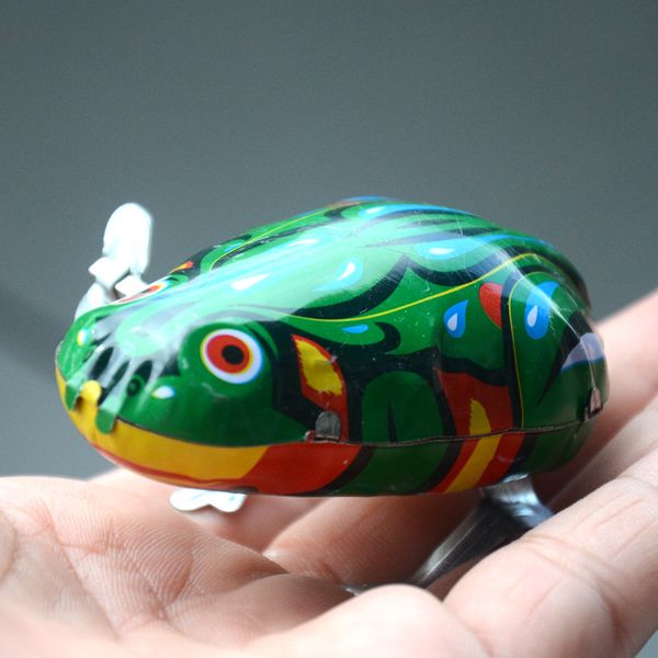 

kids classic tin wind up clockwork toys jumping frog vintage toy educational classic toys for children baby boys infant gift