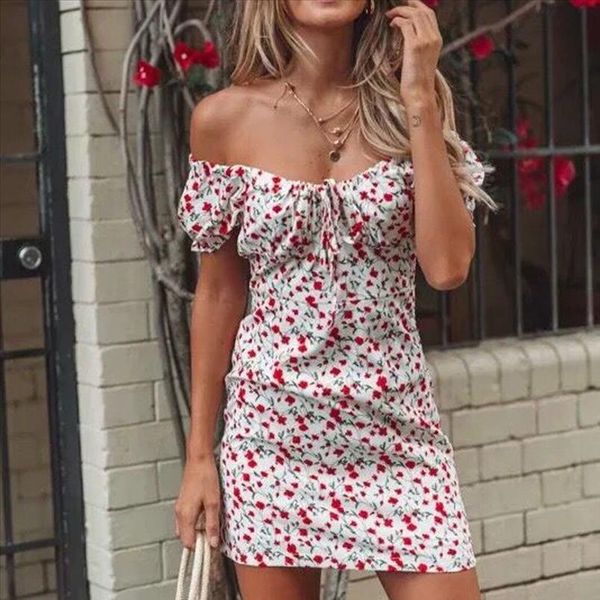 

women printing dress off shoulder short sleeve buttock dresses elegant sundress vestidos summer party dresses vestido de verano, Black;gray