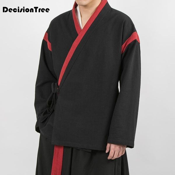 

2020 traditional chinese style embroidery dragon hanfu blouse suit men t shirts jackets cheongsam chinese blouse1, Red