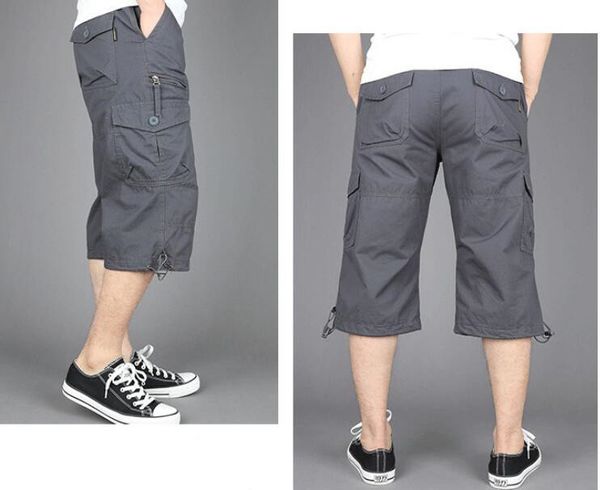 

2021 novo vero curtas homens 3/4 comprimento carga geral casual homem sandbeach bezerro-comprimento calas de bezerro 0qea, Black
