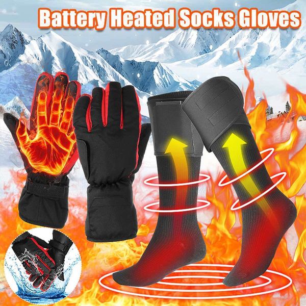 

women heated thermal winter ski sock electric men skiing gloves waterproof for outdoor warm