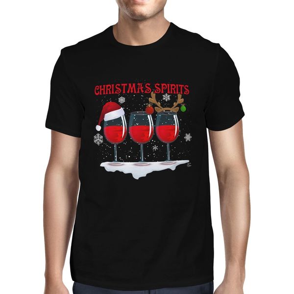 

1tee mens christmas spirits t-shirt sport hooded sweatshirt hoodie