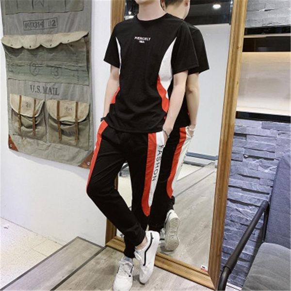 

t-shirt summer letter printing tracksuits designer men 2pcs tracksuits fashion trend ice silk thin section casual sets trousers short, Gray
