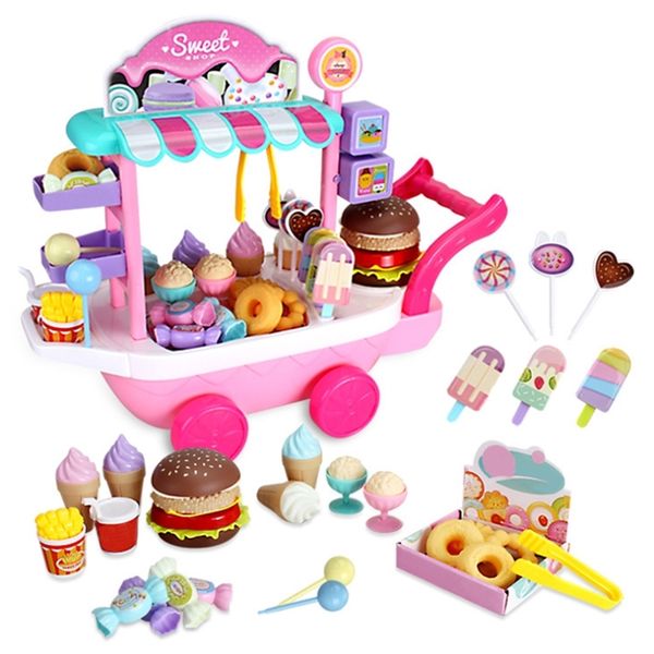 

36 pcs funny gifts plastic ice cream mini diy candy cart toy set non toxic children pretend game house play simulation y200428