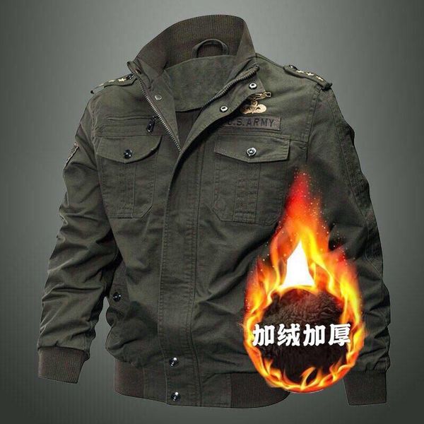 

2021 winter jacket for men thick warm bomber tactical jackets mens outwear fleece hooded windbreaker coats plus size, Black;brown