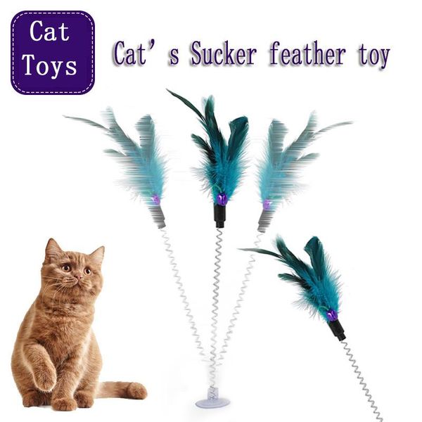 

1pc teaser feather toys kitten funny colorful rod cat wand toys plastic pet cat interactive stick pet supplies dropship