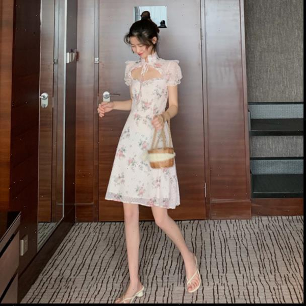 

2021 new lolita dress sweet cute japanese kawaii girls princess maid vintage gothic printed patterns chiffon summer dress db125, Black;gray
