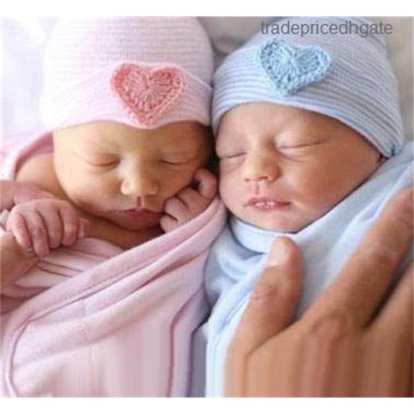 

knit hats baby sweet newborn heart beanies hat maternity spring autumn winter cotton warm beanie striped european wholes
