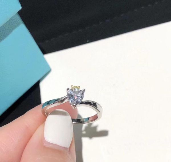 

brand pure 925 sterling silver jewelry for women wedding rings diamond rings wedding jewelry engagement branch ring luxury, Golden;silver
