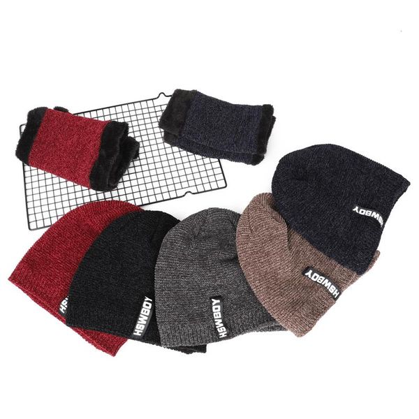 

hats, scarves & gloves sets winter warm suit hat scarf 2-piece set male/female beanie velvet thick letter label cotton ring plus skullcap, Blue;gray