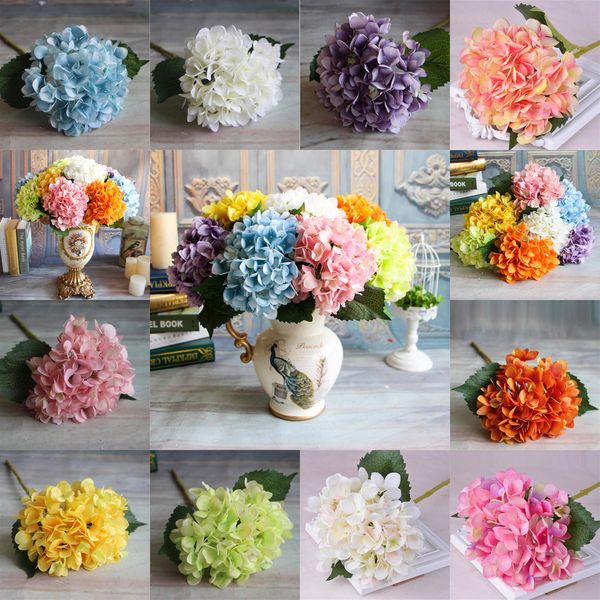 

artificial hydrangea flower head fake silk single real touch hydrangeas for wedding centerpieces home party decorative f 2 nn3ln