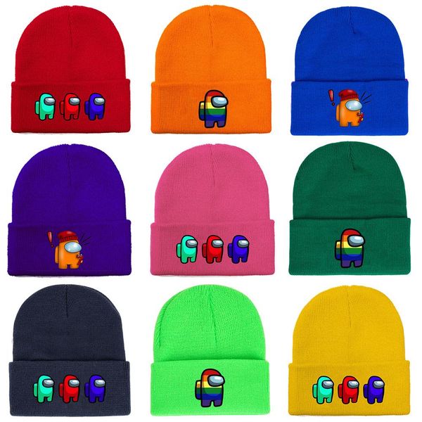

among us game beanie winter warm cap designer knitted hat outdoor riding cycling skiing men women cosplay hats christmas gift 2021