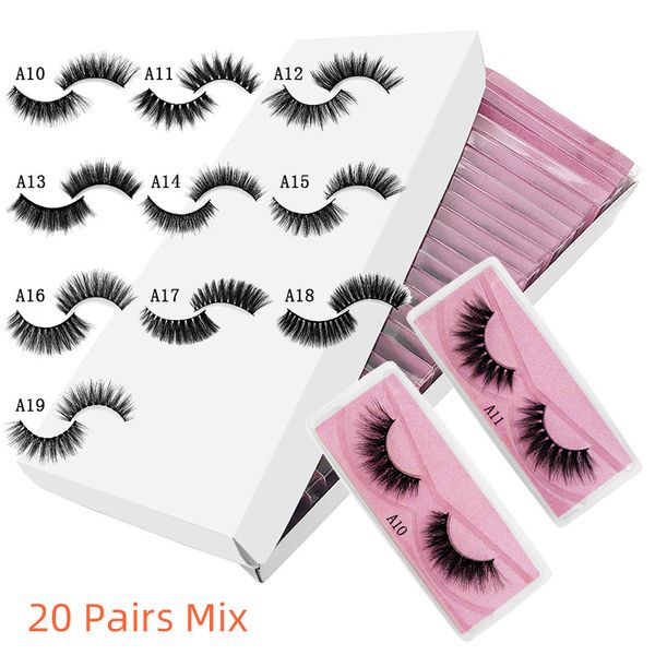 

new 3d mink false eyelashes a# fake lashes natural long makeup lash extension in bulk pink background ing