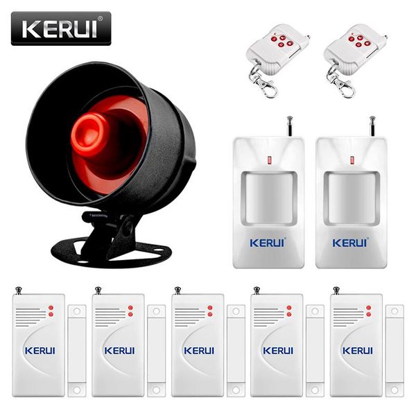 

alarm systems kerui siren home security system 100db volume pir motion detector controller wireless loudly sound for house garage