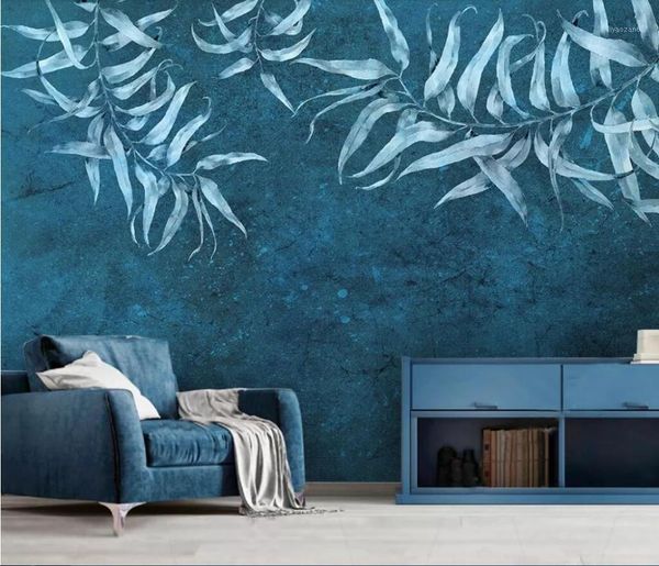 

cjsir custom p wallpaper mural nordic minimalist small fresh green leaves watercolor style background wall 3d wallpaper1