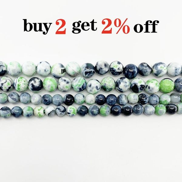 

1 strand lot 6 8 10 mm natural stone green flame agates bead round loose spacer beads for jewelry making findings diy h bbyari