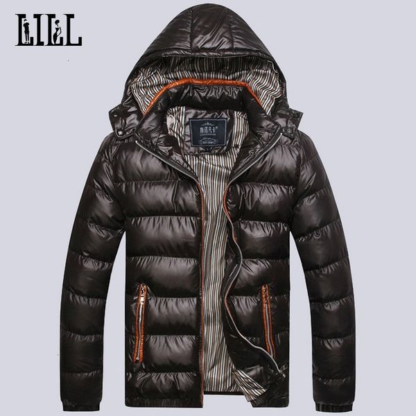 

men's winter light down jackets hooded men warm thick coats mens cotton-padded parka male casual feather jacket,uma302, Black
