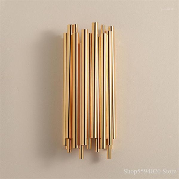 

american shining gold wall lamp metal wall light retro gold livingroom bedroom kitchen aisle decoration sconce lighting1