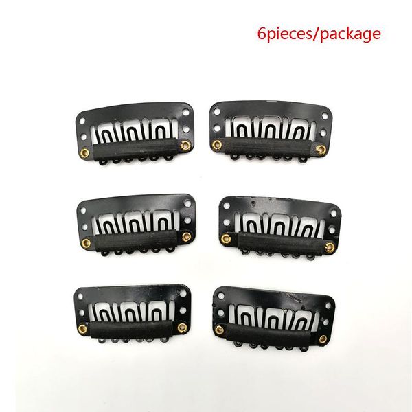 

hair extension wig fixed hat clips u shape metal stainless steel snap 6 teeth comb 32mm q sqcgyx, Silver