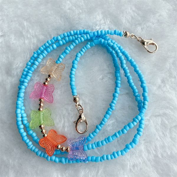 

colorful beads mask ropes anti lost children holder lovely glasses butterfly face lanyard masks chain ornaments new arrival 3 5lx k2