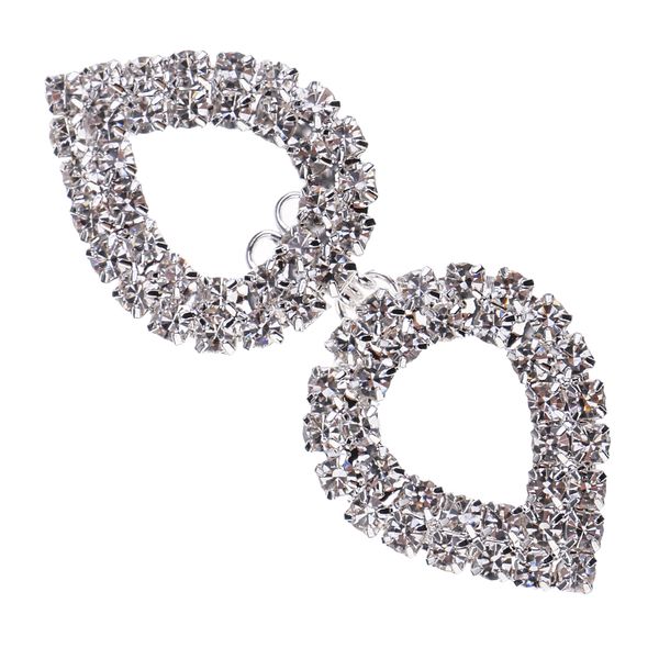 

sewing shank button leaf shaped rhinestone button costume jewelry decor 2pcs