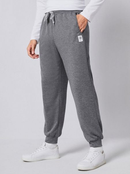 

men drawstring waist patch detail sweatpants w0gc#, Black