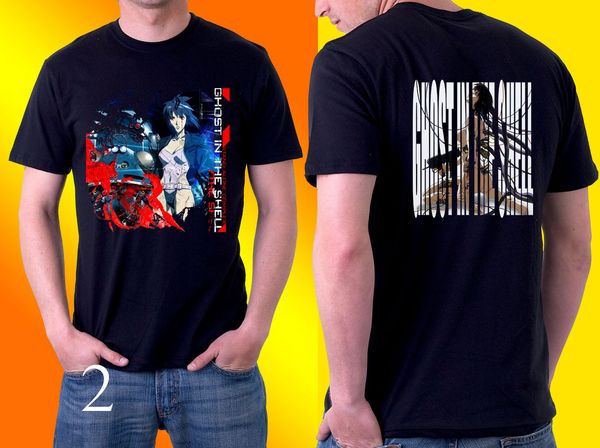 

100% cotton print mens summer ghost in the shell stand alone complex 2 sided t-shirt tee shirt sport hooded sweatshirt hoodie