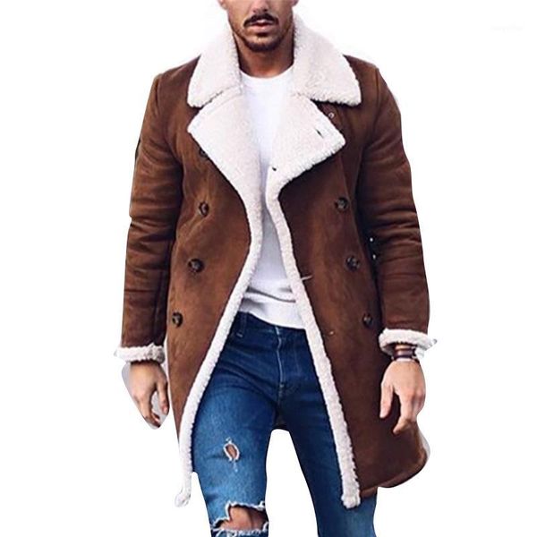 

new fashion 2020 brand men's jackets speed loose long fund lattice man woolen loose coat1, Black