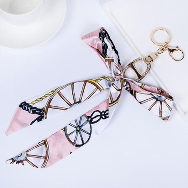 

2019 fashion silk scarves korean style fashion bowknot key chain women bag charm pendant keyrings holder ch975 h bbyesc