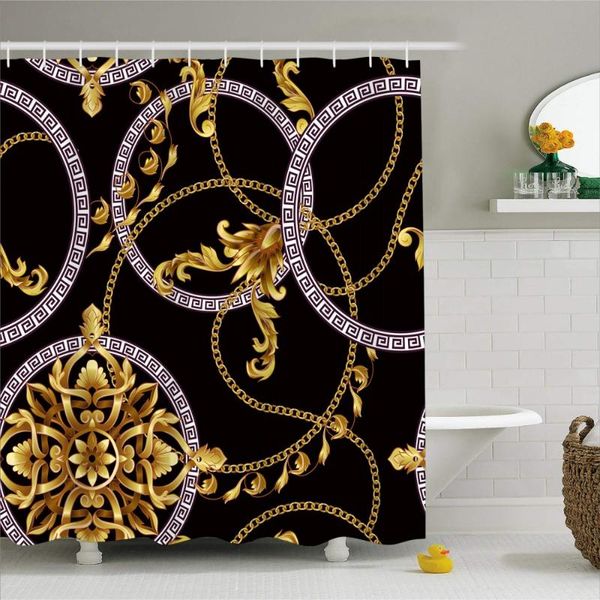 

shower curtains 1 piece vintage style bath curtain hollow shape print luxury waterproof polyester hooks bathroom decor 180x180cm