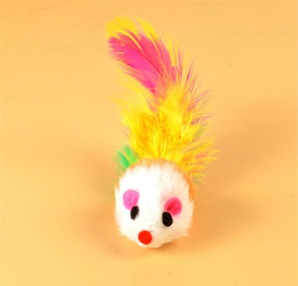 

plush mouse cat teaser toy simulation colorful feather tail false mouse bite resistant funny cats toy kitten ca bbyygw yh_pack