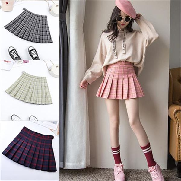 

women fashion summer high waist pleated skirt wind cosplay skirt kawaii female mini skirts short under it sweet girls danceskirt, Black