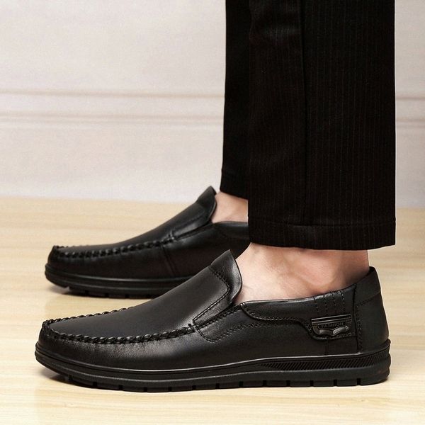 

genuine leather slip on men shoes outdoor moccasins loafers mocassin homme breathable comfortable designer driving shoes men #4j8h