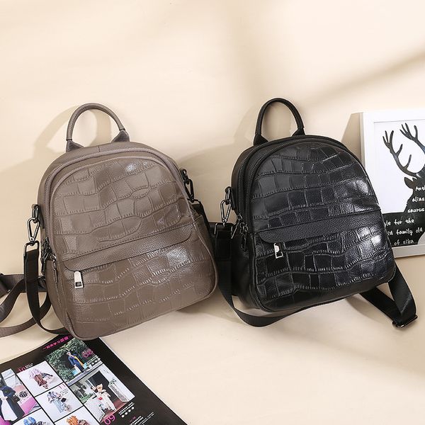 

caremenlai fashion shoulder bag blackpack for women 2021 new korean style casual trendy campus student bags simple soft leather backpacks