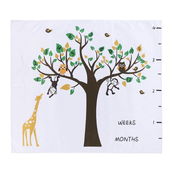 

120x100см младенческая детская веха одеяло дотошное ткачество хорошее теплое удерживание дерева напечатано новорожденное фото