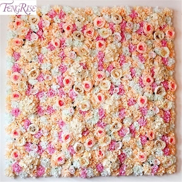 

fengrise 40x60cm silk rose champagne artificial for decoration flower wall romantic wedding backdrop decor