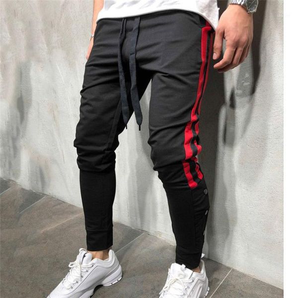 

fashion pants men sweatpants coton streetwear japanese pants loose patchwork button sweatpants trousers men casual jogger1, Black