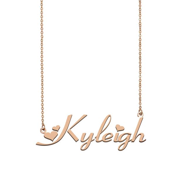

kyleigh name necklace custom nameplate pendant for women girls birthday gift kids friends jewelry 18k gold plated stainless steel, Silver