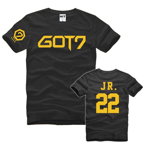 

корейские вентиляторы got7 jr. 22 напечатанных мужская футболка футболка мужчины 2016 мода коротким рукавом top tee camisetas hombre спорта